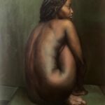 Siddende Rygfigur — AJ77 — Arif Jamil – Billedkunstner