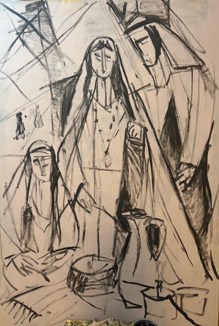 Beduinfamilie – 201 — AJ201 — Arif Jamil – Billedkunstner