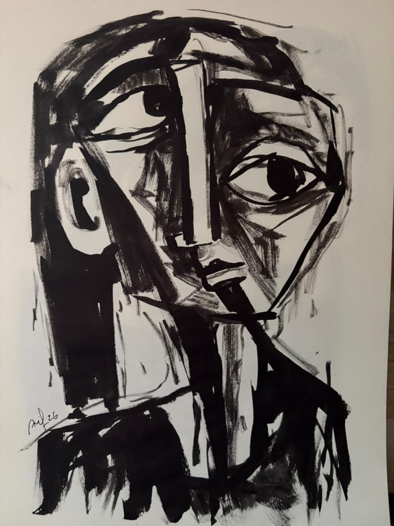 Artwork AJ279 — blæktegning på papir | Studio Archive — Arif Jamil